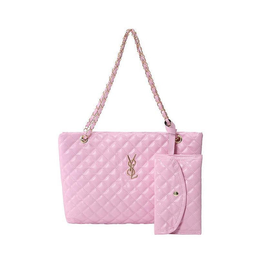 BeCloz Quilted Tote Bag with Matching Pouch