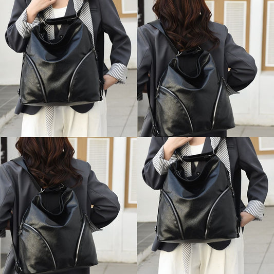 BeCloz Pebbled Zip-Detail Hobo Bag