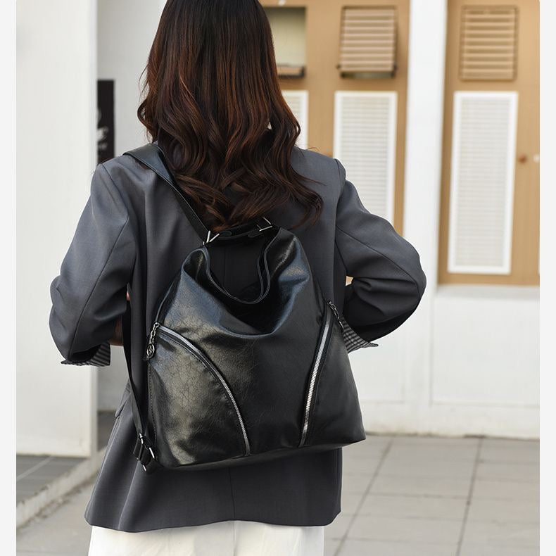 BeCloz Pebbled Zip-Detail Hobo Bag