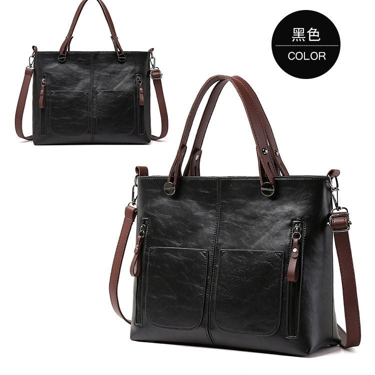BeCloz Vintage Multi-Pocket Tote Bag – Premium Women's Shoulder & Crossbody Handbag