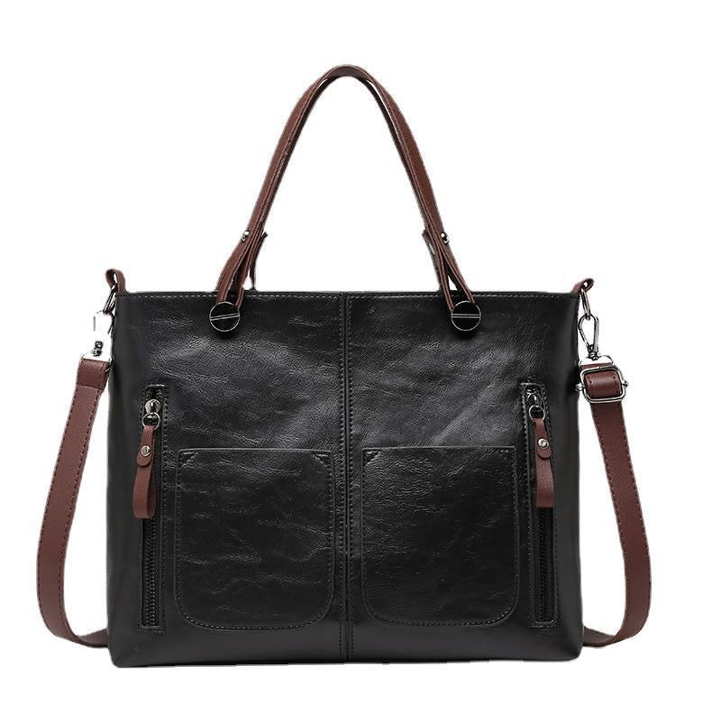 BeCloz Vintage Multi-Pocket Tote Bag – Premium Women's Shoulder & Crossbody Handbag
