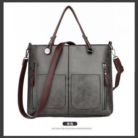 BeCloz Vintage Multi-Pocket Tote Bag – Premium Women's Shoulder & Crossbody Handbag