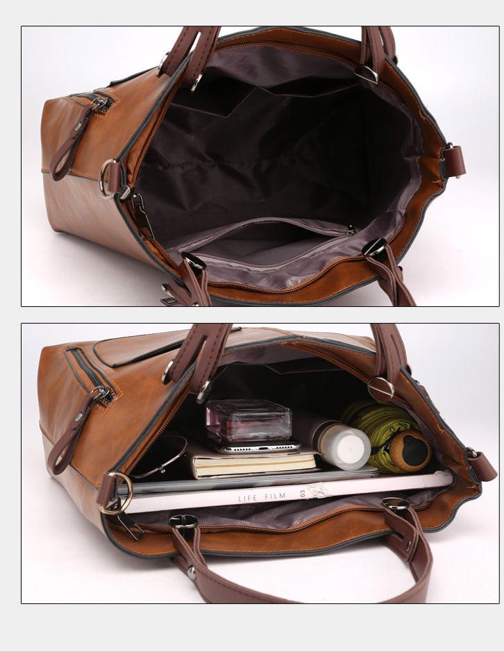 Leather Large Capacity, Waterproof, Multi-Pocket Bag