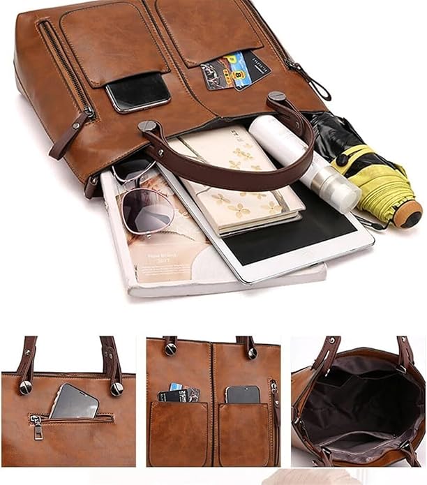 Leather Large Capacity, Waterproof, Multi-Pocket Bag